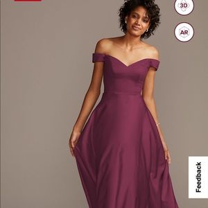 Off the Shoulder Satin A-Line Bridesmaid Dress
